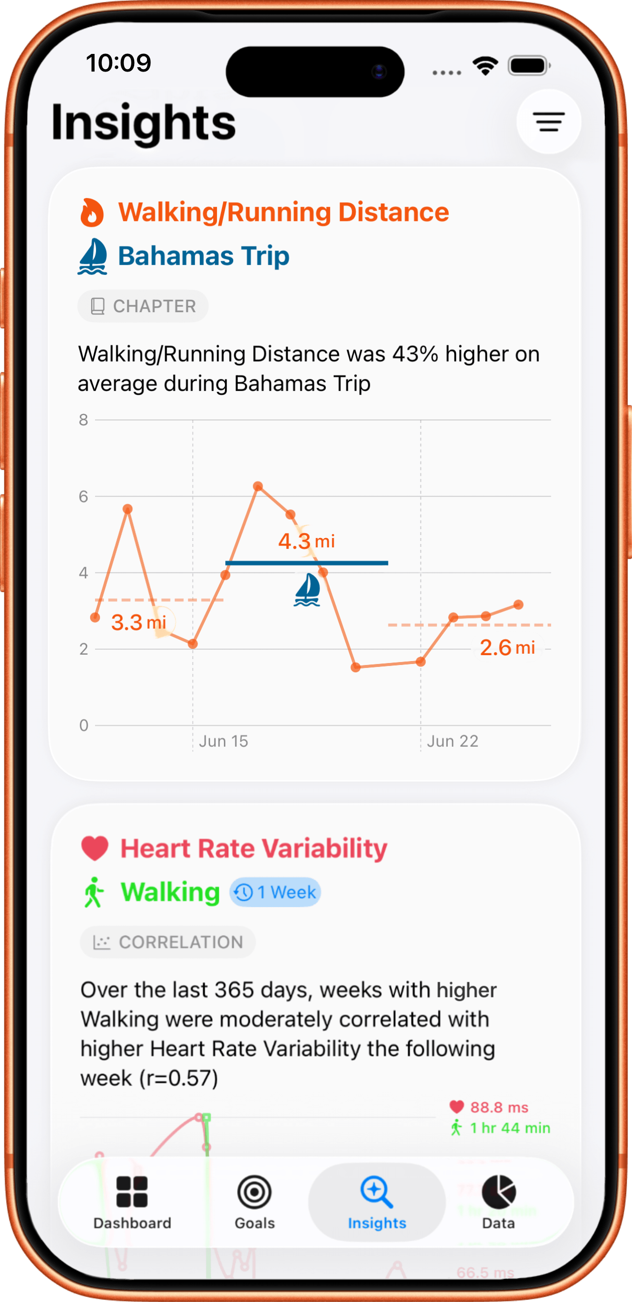 Coefficients app dashboard screenshot in light mode